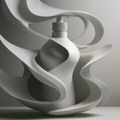 cologne or soap bottle with wavy and luxurious embroidery