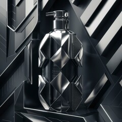 luxury cologne or soap bottle made of special crystal textures and glass material.