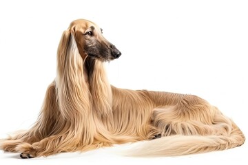 Afghan Hound isolated on white