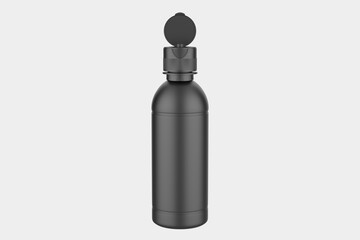 Matte Plastic Bottle Mockup Isolated On White Background. 3d illustration