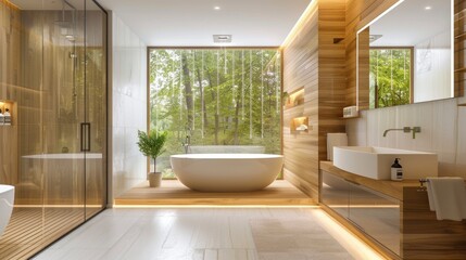Fototapeta premium Modern bathroom interior with clean style