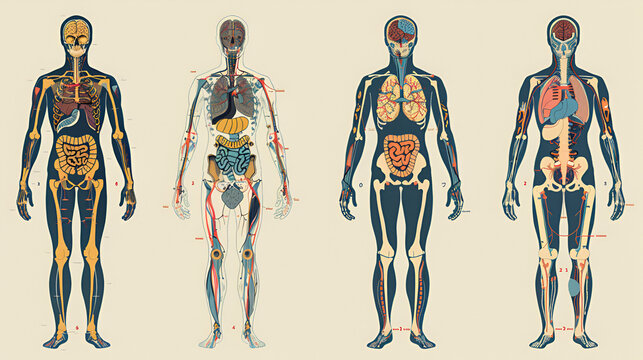 Human Body Organ Systems Poster, generative ai
