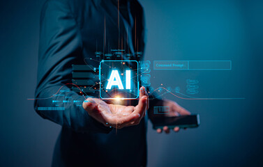 Artificial Intelligence digital technology concepts, using technology smart bot, artificial...