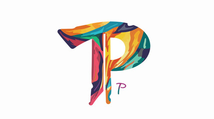 Obraz na płótnie Canvas T letter TP initial logo vector icon mark colorfull H