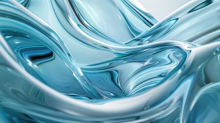 Abstract background with smooth glass waves. 3d rendering