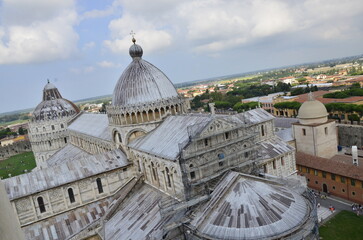 Fototapeta na wymiar Cathedral complex in Italian city Pisa. Duomo di pisa