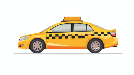 Taxi side view. Taxi service.Vector flat style illustration