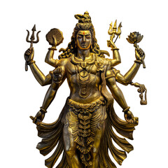 Bronze lord Shiva statue. Maha Shivratri With Trisul. Generative Ai.