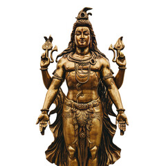Fototapeta na wymiar Bronze lord Shiva statue. Maha Shivratri With Trisul. Generative Ai.