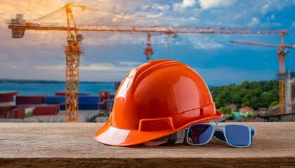 hat and helmet on the beach