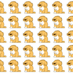 Maltipoo poodle puppy vector cartoon seamless pattern background.