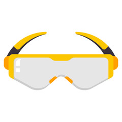 Safety glasses with side shields vector cartoon illustration isolated on a white background.