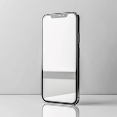 Mobile Phone isolated mockup with white screen isolated on white background