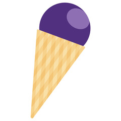 Ice Cream in Cone Icon Isolated on White