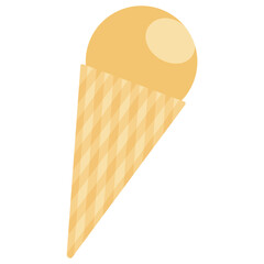 Ice Cream in Cone Icon Isolated on White