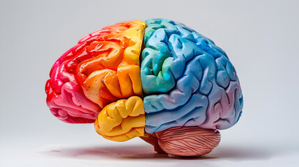 Human brain lobes, generative ai - obrazy, fototapety, plakaty