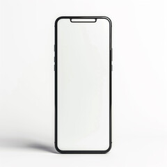 Mobile Phone isolated mockup with white screen isolated on white background
