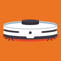 Automatic sweeping and mopping robot vacuum cleaner vector cartoon illustration isolated on background.