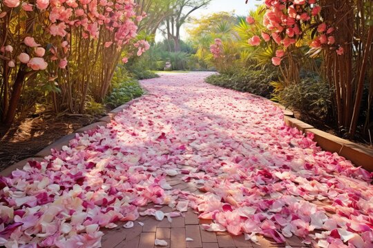 Path of Petals: Create a pathway of flower petals leading to the garden decor.
