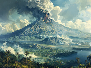 Spectacular volcanic eruptions and lava flows