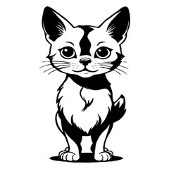 Fototapeta premium Black and white cartoon . Pattern for T-shirt, covers. Generated by Ai