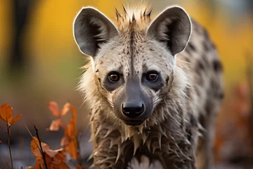 Foto auf Acrylglas Portrait of a hyena, an evil predator of the savannah. © Niko_Dali