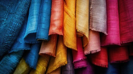 Colors extracted from fabric samples for clothing production - obrazy, fototapety, plakaty