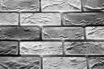 Black and White Brick Wall - 791361498