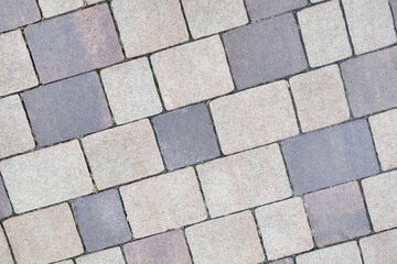Top view of paving slabs in the city.