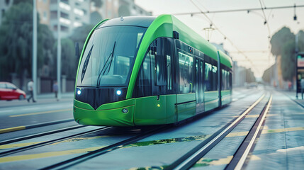 Naklejka premium New Motion Icon Concept - Ecological Public Transport Alternative., with empty copy space,