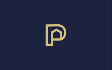 letter p with house logo icon design vector design template inspiration