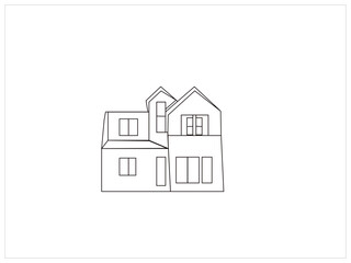 home icons set, 4 stylish designs, black and white  Building Line Icon. Editable Stroke. Pixel Perfect. For Mobile and  of outline home line icons isolated on a white background. 