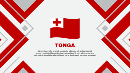 Tonga Flag Abstract Background Design Template. Tonga Independence Day Banner Wallpaper Vector Illustration. Tonga Illustration
