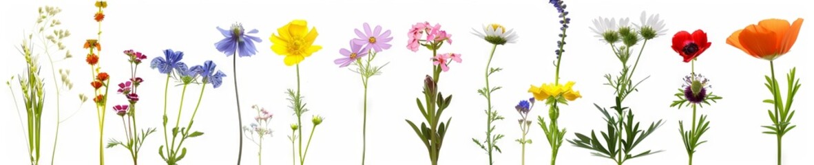 A stunning array of pressed flowers featuring vibrant colors and diverse species, perfect for artistic and botanical projects.