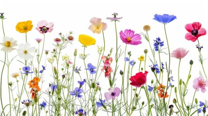 A stunning array of pressed flowers featuring vibrant colors and diverse species, perfect for artistic and botanical projects.