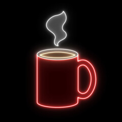 Bright and colorful neon coffee
