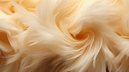 Many small feathers join together to form large fibers.