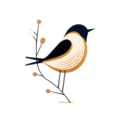 Birdie | Minimalist and Simple Line White background - Vector illustration