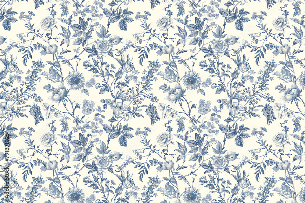 Poster toile floral pattern tapestry. vintage botanical wallpaper pattern. background image. created with g