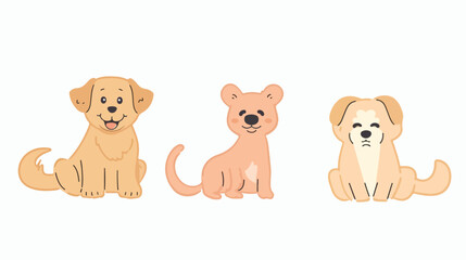 Obraz na płótnie Canvas Dogs breeds golden retriever shiba inu Toy puppy and