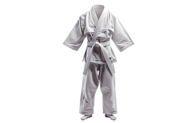 Classic Japanese Karate Attire Against White Backdrop, Authentic Japanese Karate Uniform