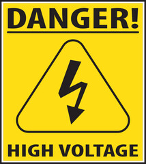 High voltage warning sign vector.eps