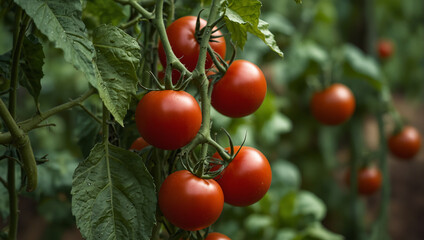 Fototapeta premium tomatoes on vine
