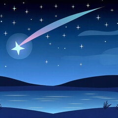 癒し系の流れ星の背景