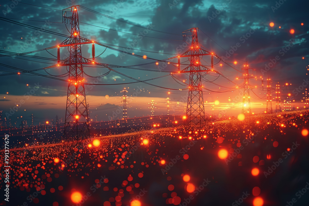 Poster a network of smart grids optimizing energy distribution from renewable sources based on demand and a