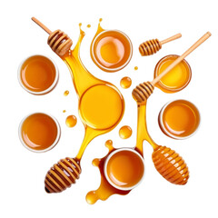 honey spill on Isolated transparent background png. generated with AI