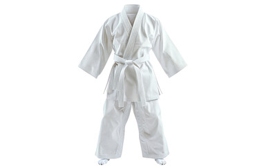 Time-Honored Japanese Karate Garb on a White Canvas, Japanese Karate Kimono on White Isolation