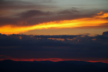sunset over the mountains