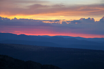 sunrise over mountains