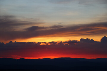 sunset over the mountains